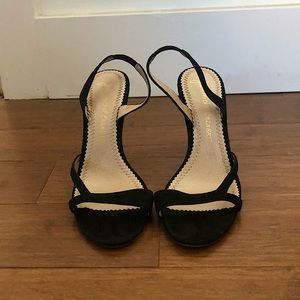 Jean-Michel Cazabat black suede strappy slingback sandals